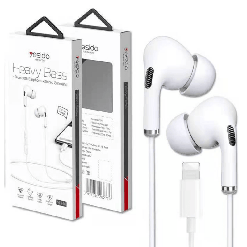 Cargue la imagen en el visor de la galería, Heavy Bass Yesido Lightning Wired Earphone Headset Headphone With Mic For Apple iPhone / iPad (YH34) - Polar Tech Australia
