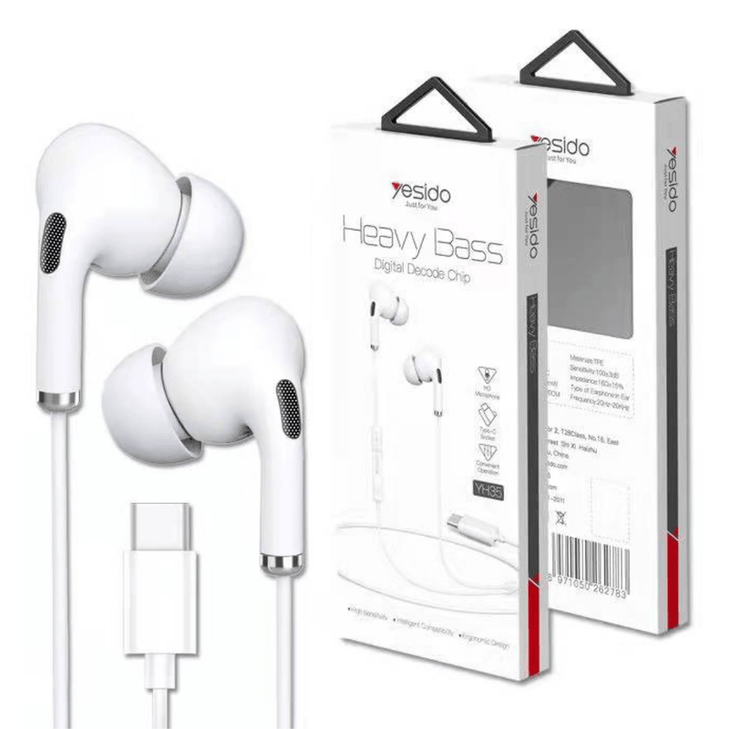 Load image into Gallery viewer, Heavy Bass Yesido Type-C In-Ear Earphone Stereo with Mic Surround Sound Headset Earbuds (YH35) - Polar Tech Australia
