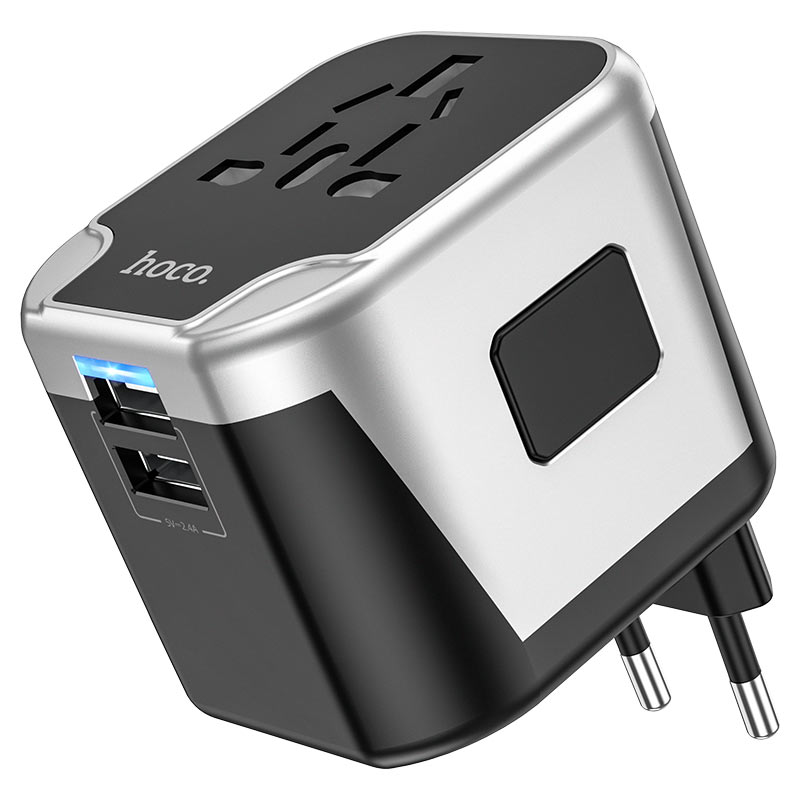 Cargue la imagen en el visor de la galería, [AC5] HOCO Universal Dual Port USB Charging Converter Wall Charger Travelling Adapter - Polar Tech Australia
