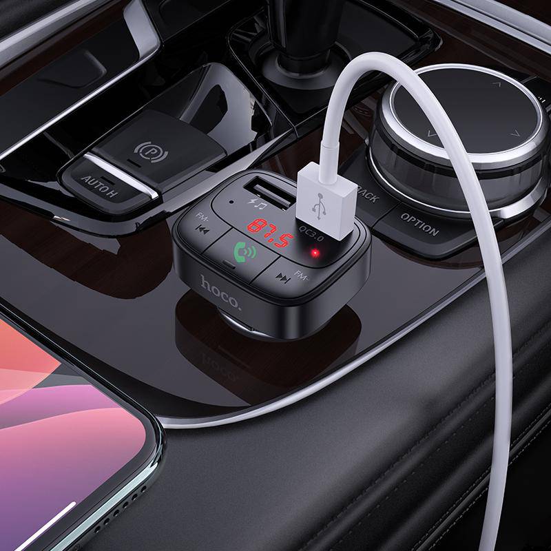 Load image into Gallery viewer, HOCO Dual USB Port QC 3.0 18W Car Charging Adapter With FM Transmitter (E59) - Polar Tech Australia
