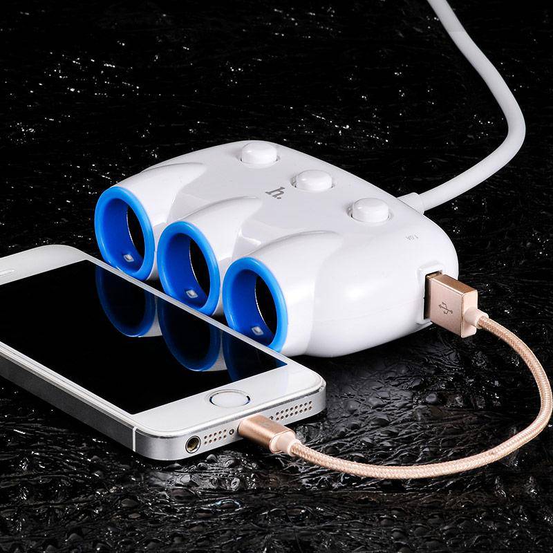 Load image into Gallery viewer, HOCO Dual USB Port Triple Cigarette Lighter Splitter Car Charging Adapter (C1) - Polar Tech Australia
