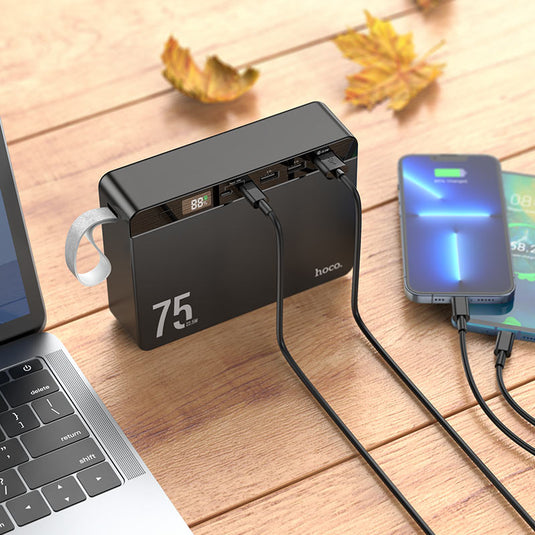 [J94][75000mAh] HOCO PD 22.5W QC 3.0 Fast Charging Power Bank Portable Power Station - Polar Tech Australia