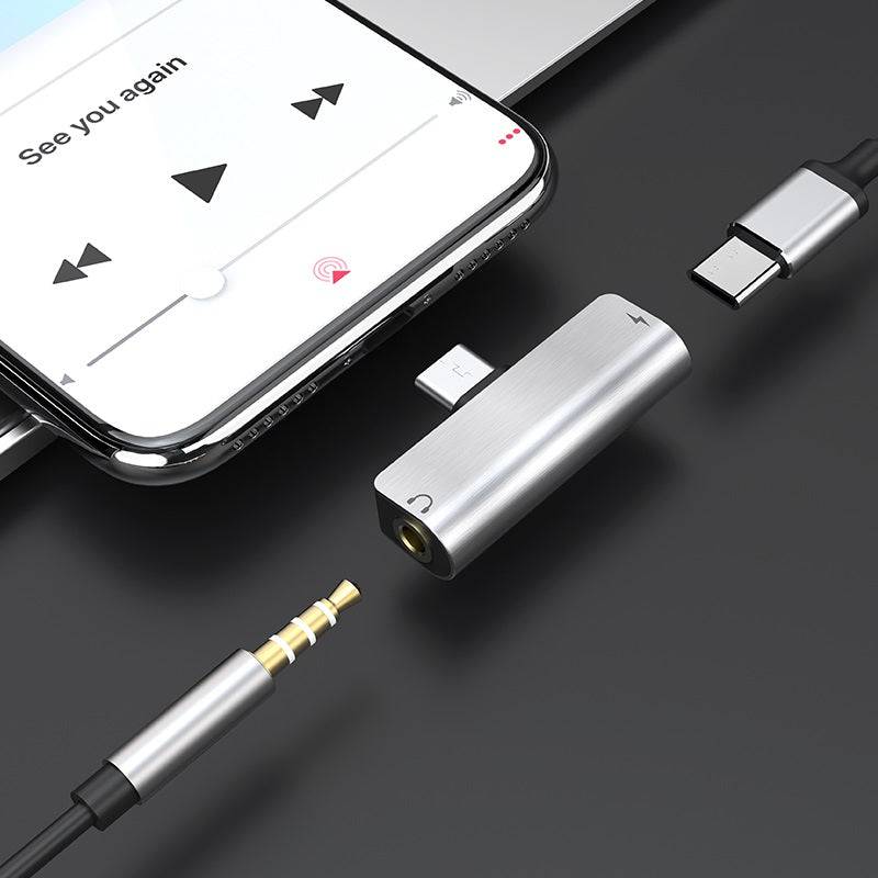 Cargue la imagen en el visor de la galería, HOCO Type-C to 2-in-1 3.5mm Headphone Adapter &amp; Type-C Charging Converter Splitter (LS26) - Polar Tech Australia
