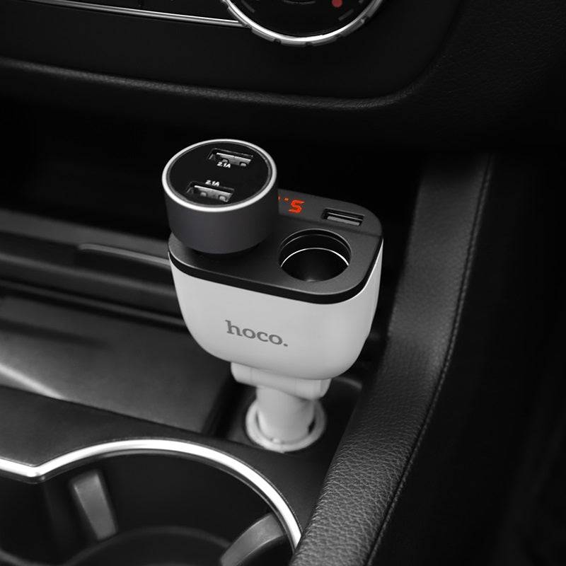 Cargue la imagen en el visor de la galería, HOCO Universal Car Charger Extension Dual Port 2 x USB Port With Digital Display (Z28) - Polar Tech Australia
