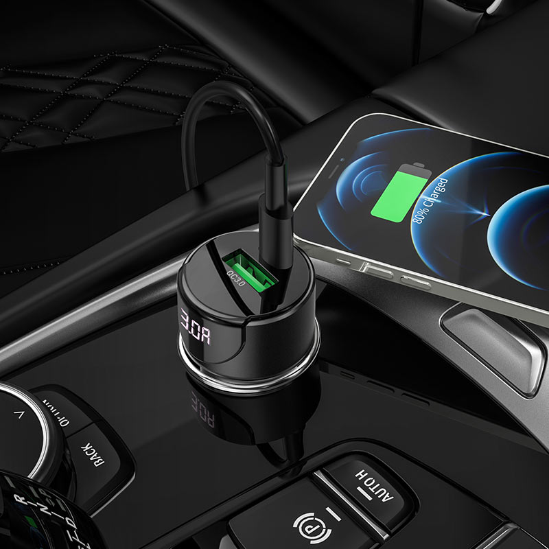 Chargez l&#39;image dans la visionneuse de la galerie, [Z42] HOCO Universal Super Fast Car Charger Dual Port Type-C PD 20W + USB QC 3.0 - Polar Tech Australia
