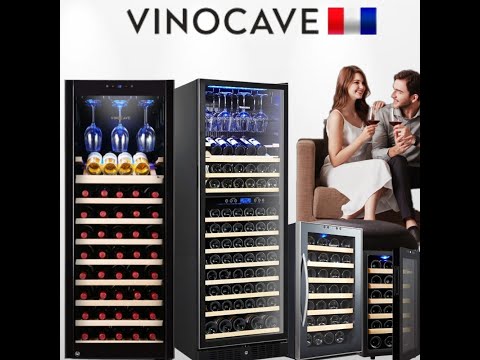 Cargar y reproducir video en Gallery Viewer, [38 botellas] [CWC-100A] Vinocave Refrigerador de vino independiente de acero inoxidable Refrigerador refrigerador 
