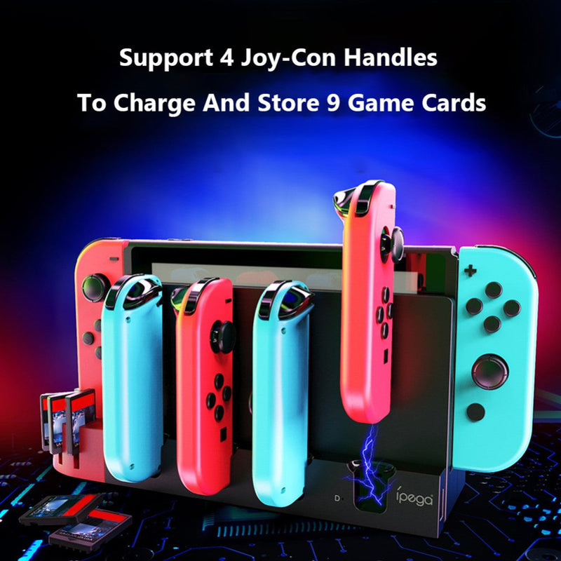 Load image into Gallery viewer, Nintendo Switch Joy-Con Console Holder Charging Stand Base with LED Indicator &amp; Card Slot - Game Gear Hub
