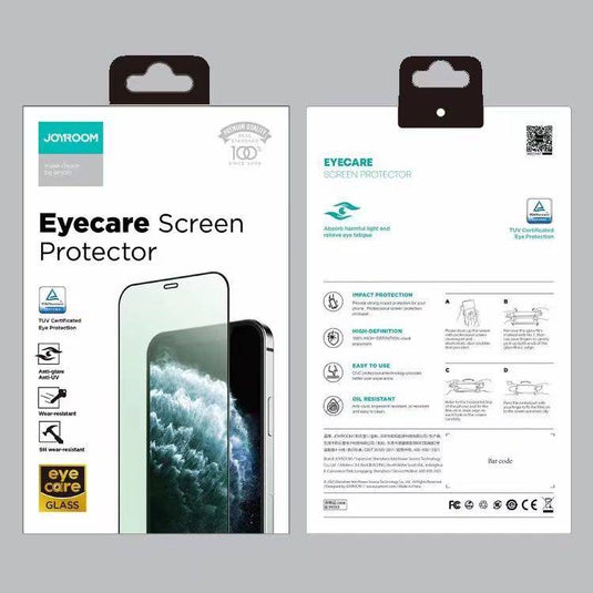Joyroom Apple iPhone 12/Mini/Pro/Max Full Covered 9D Eyecare Green Light Filter Tempered Glass Screen Protector - Polar Tech Australia