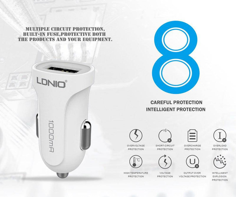 Load image into Gallery viewer, LDNIO Car USB Charger With Charging Cable - Polar Tech Australia
