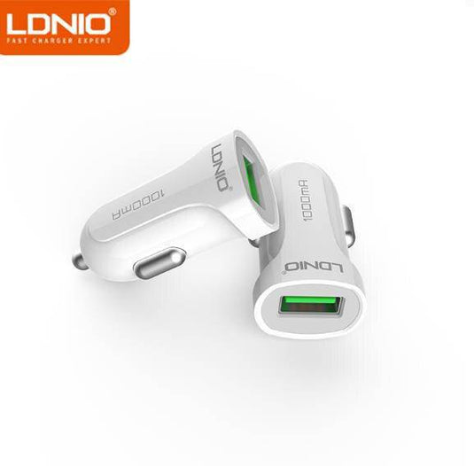 LDNIO Car USB Charger With Charging Cable - Polar Tech Australia