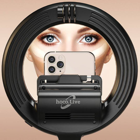 [LV03 Plus] HOCO Universal LED Light Live broadcast Stand Mobile Phone Mount Holder - Polar Tech Australia