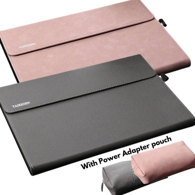 Microsoft Surface Go 1/2 laptop Leather Sleeve Case With Power Adpater Pouch - Polar Tech Australia