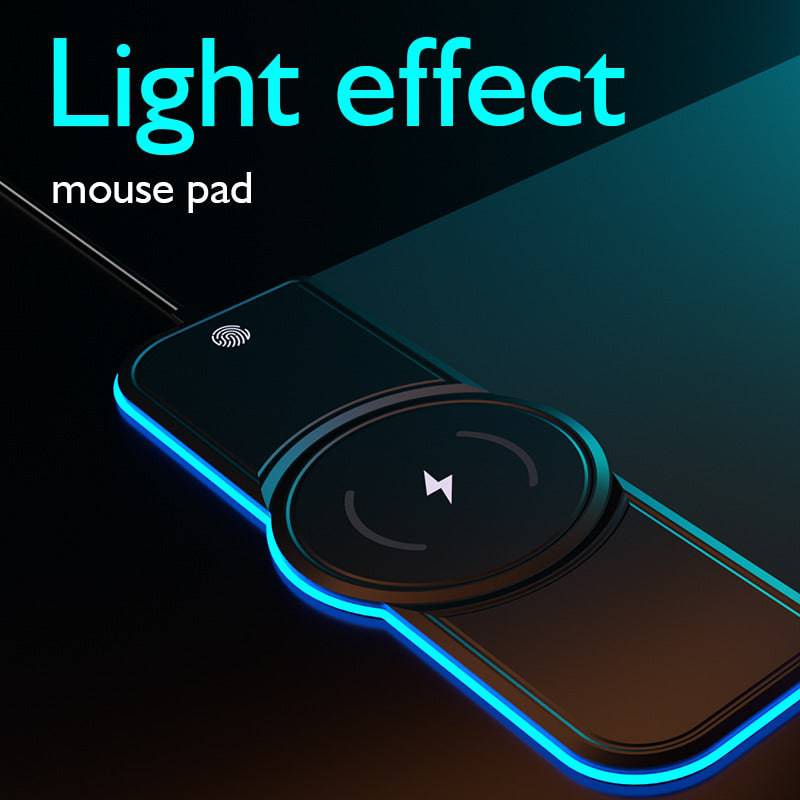 Load image into Gallery viewer, Mouse Pad Built-in 15W Fast Wireless Charger Charging Pad With RGB light effect - Polar Tech Australia
