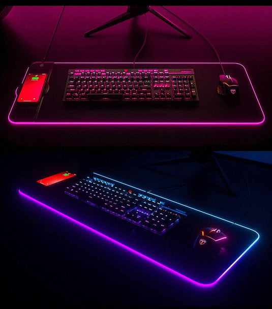 Mouse Pad Built-in 15W Fast Wireless Charger Charging Pad With RGB light effect - Polar Tech Australia