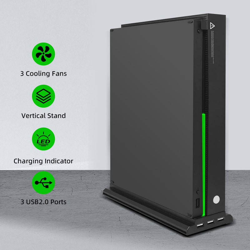 Load image into Gallery viewer, Xbox One X Vertical Cooling Stand with 3 Fans and 3 USB Ports - Polar Tech Australia
