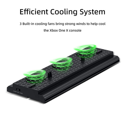Xbox One X Vertical Cooling Stand with 3 Fans and 3 USB Ports - Polar Tech Australia
