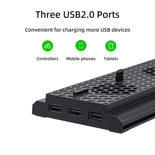 Xbox One X Vertical Cooling Stand with 3 Fans and 3 USB Ports - Polar Tech Australia