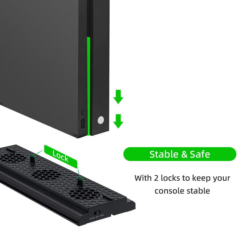 Load image into Gallery viewer, Xbox One X Vertical Cooling Stand with 3 Fans and 3 USB Ports - Polar Tech Australia
