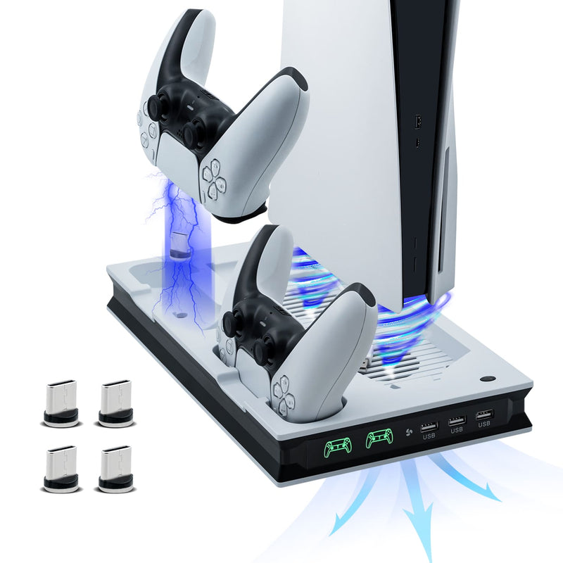 Chargez l&#39;image dans la visionneuse de la galerie, PS5 UHD/Digitial Edition Multifunctional LED Cooling Stand with Dual Controller Charging - Polar Tech Australia
