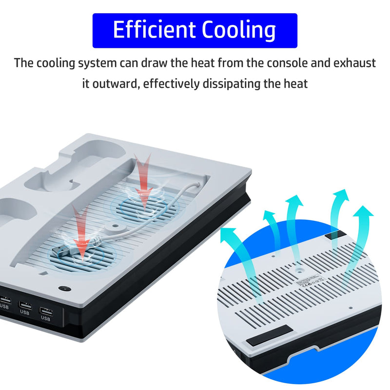 Load image into Gallery viewer, PS5 UHD/Digitial Edition Multifunctional LED Cooling Stand with Dual Controller Charging - Polar Tech Australia
