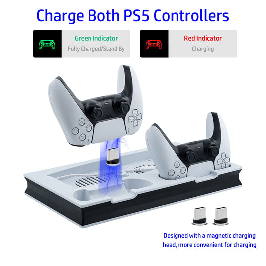 PS5 UHD/Digitial Edition Multifunctional LED Cooling Stand with Dual Controller Charging - Polar Tech Australia