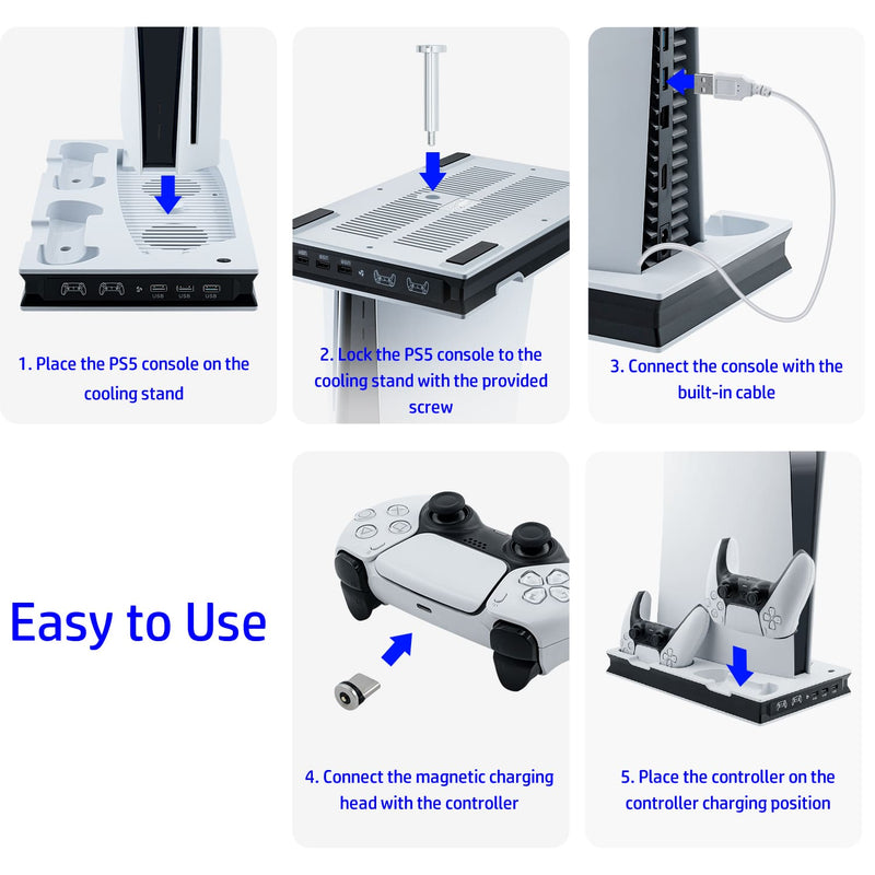 Load image into Gallery viewer, PS5 UHD/Digitial Edition Multifunctional LED Cooling Stand with Dual Controller Charging - Polar Tech Australia
