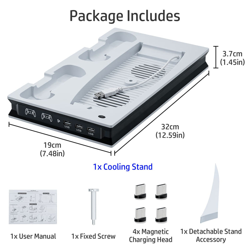 Chargez l&#39;image dans la visionneuse de la galerie, PS5 UHD/Digitial Edition Multifunctional LED Cooling Stand with Dual Controller Charging - Polar Tech Australia
