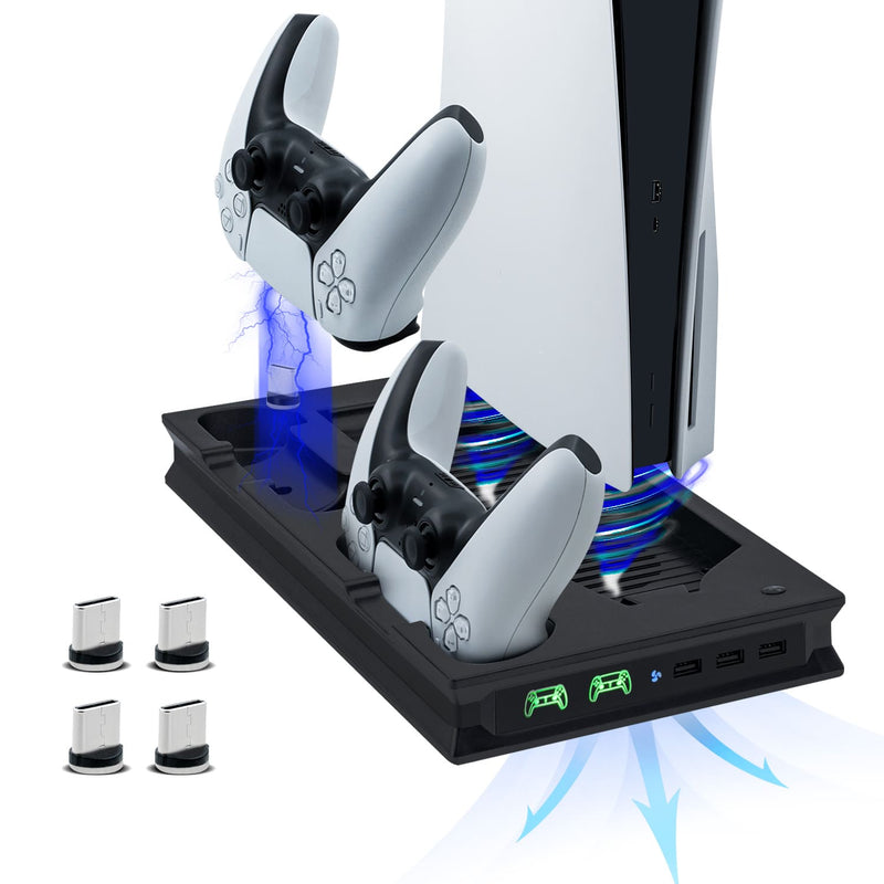 Chargez l&#39;image dans la visionneuse de la galerie, PS5 UHD/Digitial Edition Multifunctional LED Cooling Stand with Dual Controller Charging - Polar Tech Australia
