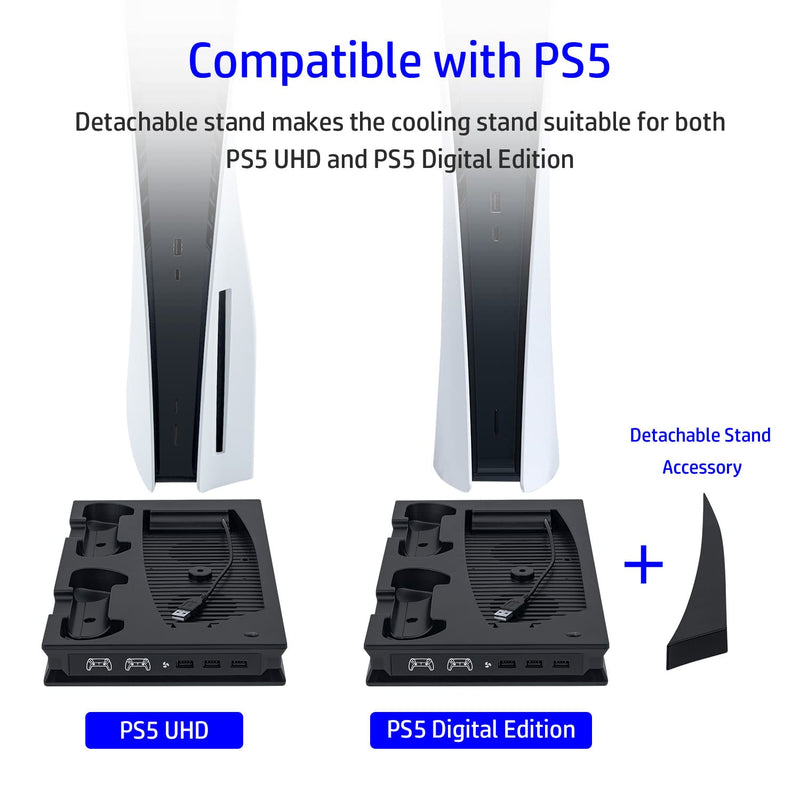 Load image into Gallery viewer, PS5 UHD/Digitial Edition Multifunctional LED Cooling Stand with Dual Controller Charging - Polar Tech Australia
