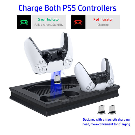 PS5 UHD/Digitial Edition Multifunctional LED Cooling Stand with Dual Controller Charging - Polar Tech Australia