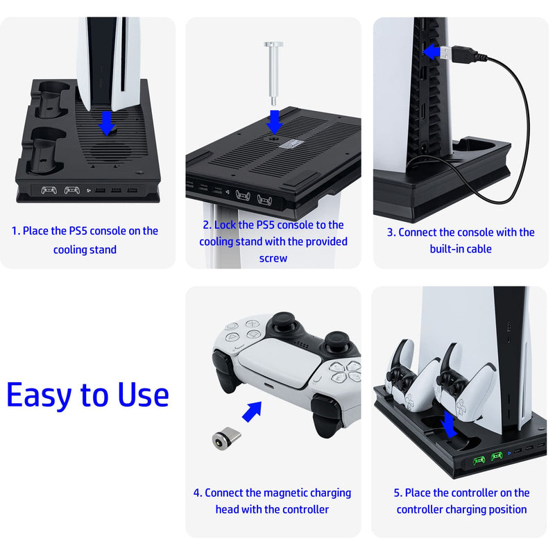 Load image into Gallery viewer, PS5 UHD/Digitial Edition Multifunctional LED Cooling Stand with Dual Controller Charging - Polar Tech Australia
