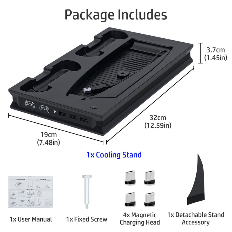 Load image into Gallery viewer, PS5 UHD/Digitial Edition Multifunctional LED Cooling Stand with Dual Controller Charging - Polar Tech Australia
