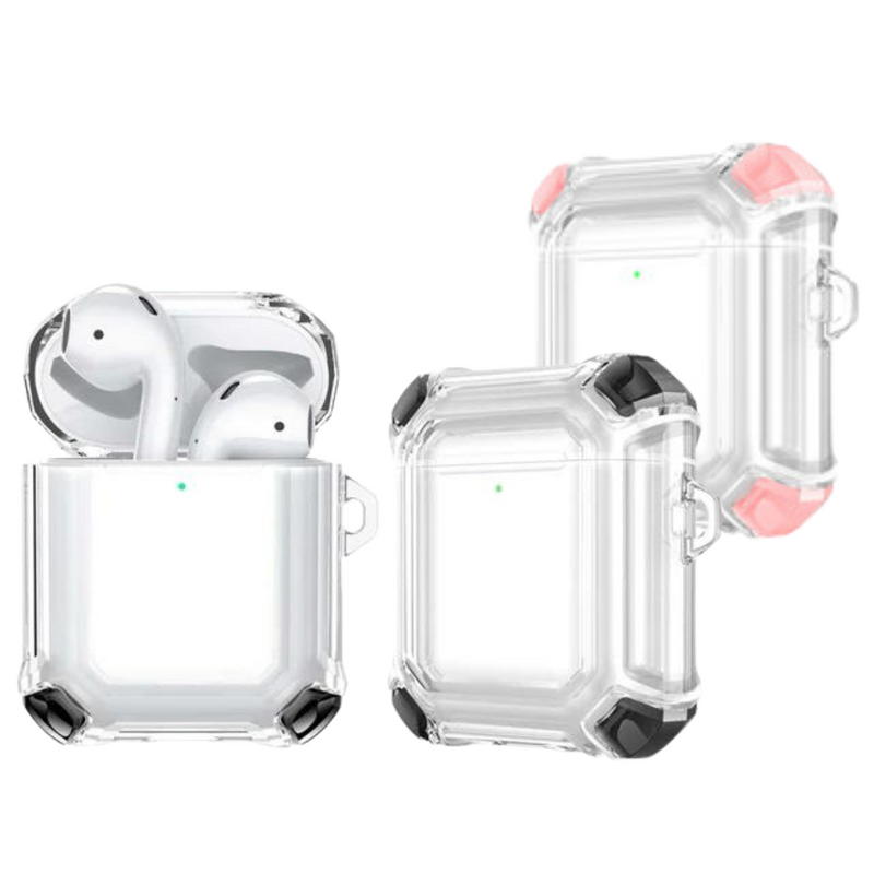 Cargue la imagen en el visor de la galería, Apple AirPods 1 &amp; 2 Transparent Heavy Duty Protecive Case With Key Ring - Polar Tech Australia
