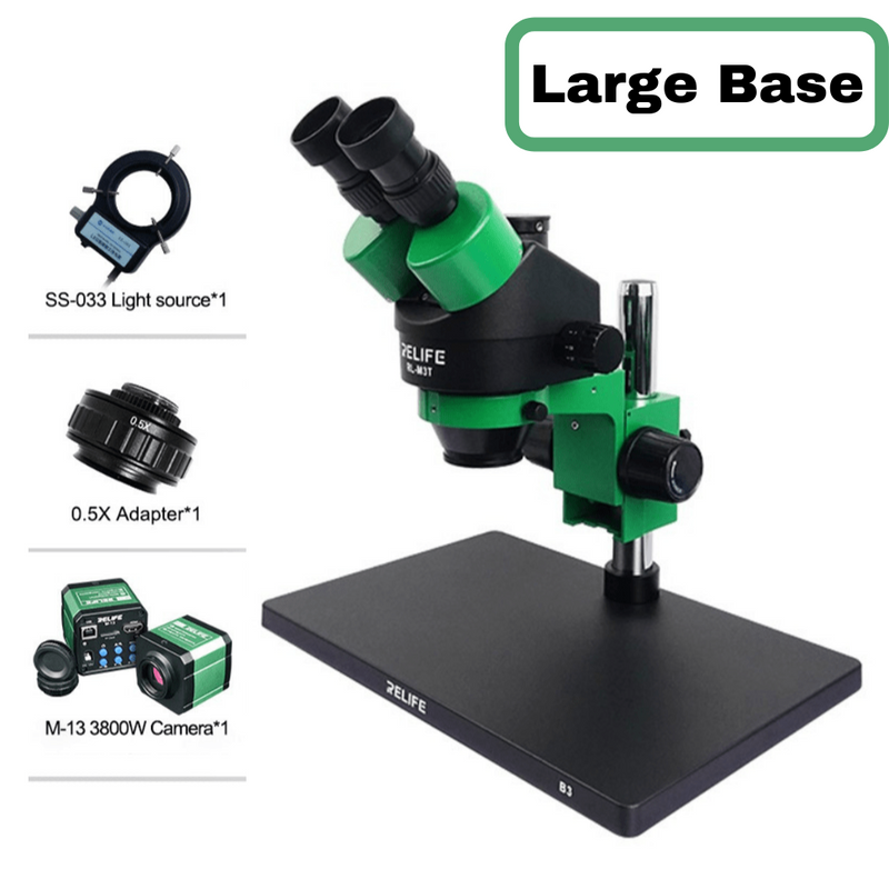 Load image into Gallery viewer, RELIFE 0.7x - 4.5x Trinocular HD Stereo Microscope (With Large Operation Base) Mobile Phone PCB Motherboard Repair Tool (RL-M3T-B3) - Polar Tech Australia
