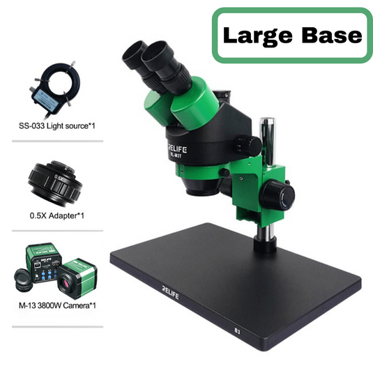RELIFE 0.7x - 4.5x Trinocular HD Stereo Microscope (With Large Operation Base) Mobile Phone PCB Motherboard Repair Tool (RL-M3T-B3) - Polar Tech Australia