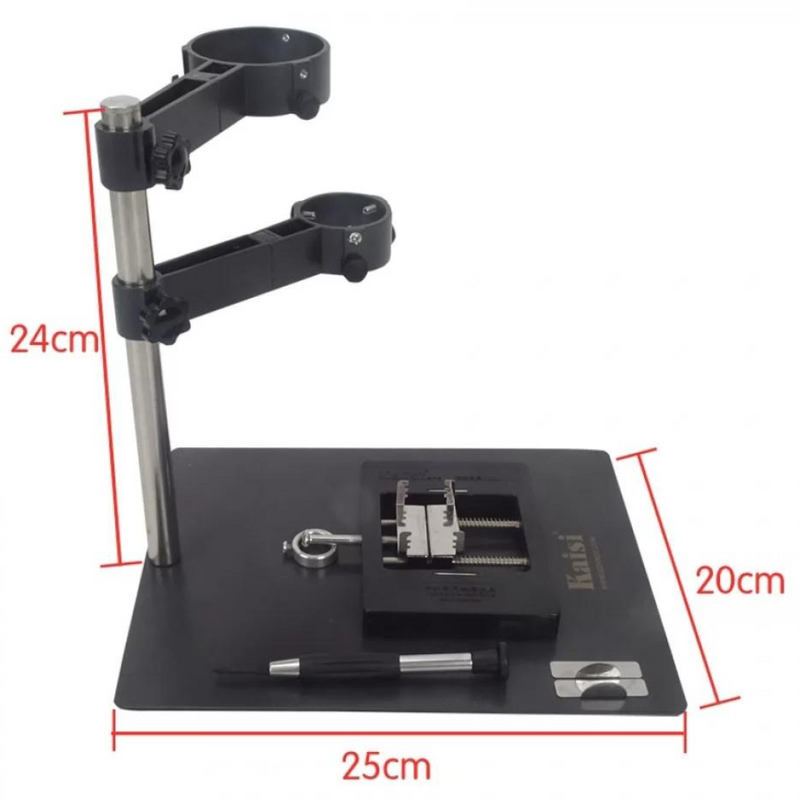 Load image into Gallery viewer, [F-204] KAISI 2 in 1 Hot Air Gun Clamp Holder Station + Mobile Phone Laptop BGA Rework Reballing Fixture - Polar Tech Australia
