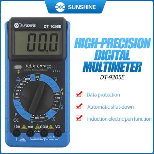 [DT-9205E] Sunshine Digital Display AC/DC Voltage Current Resistance Capacitance Multimeter Power Tester - Polar Tech Australia