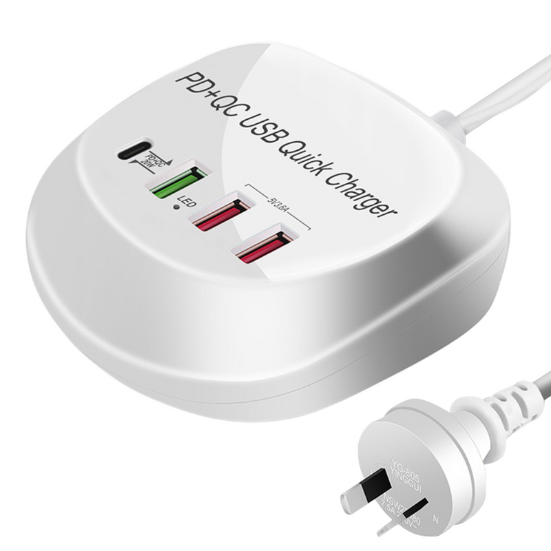 Chargez l'image dans la visionneuse de la galerie, [T3P] Universal Phone Tablet 40W PD+QC 4 Port USB Type-C Wall Charger Charging Power Adapter (AU Plug) - Polar Tech Australia
