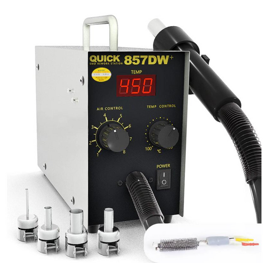 [857DW+] QUICK 580W Heat Gun Digital Display Temperature Control Hot Air Gun Portable Home Electronics Repair Tools - Polar Tech Australia