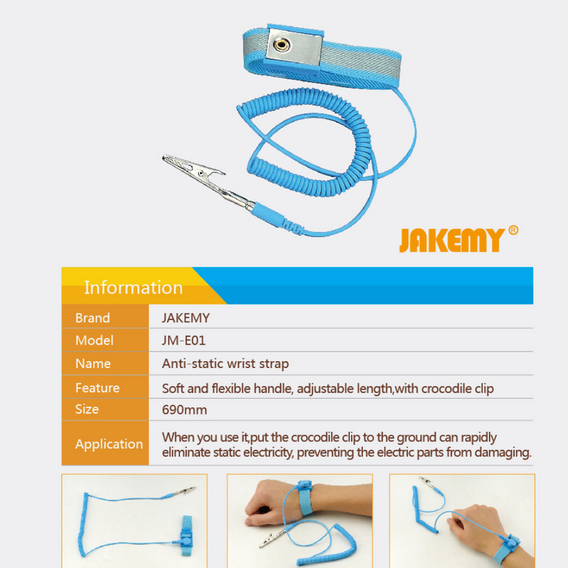 Load image into Gallery viewer, [JM-E01] Jakemy Antistatic Conductive Elastic ESD Wrist Strap for Phone Electronics Repair tools - Polar Tech Australia
