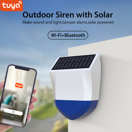 [TUYA Smart Home][Solar Powered] NEO Wireless Waterproof Outdoor Siren Light ans Sound Home Security Alarm - Polar Tech Australia