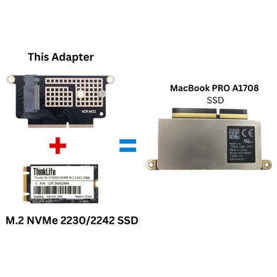 M.2 NVMe 2230/2242 SSD Card Adapter For Apple MacBook Pro Retina A1708 SSD - Polar Tech Australia