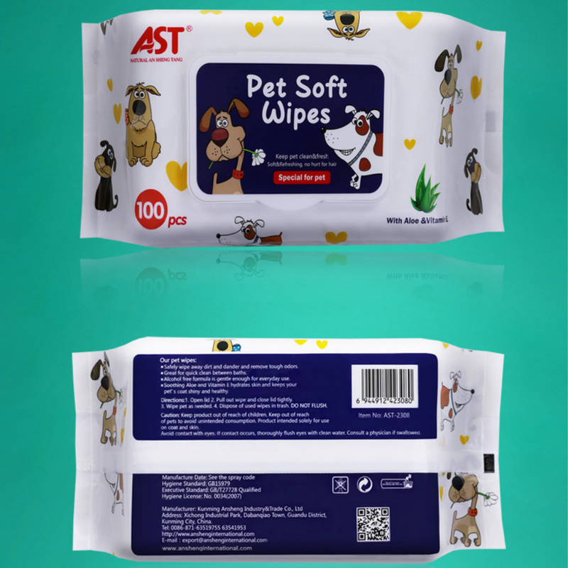 Cargue la imagen en el visor de la galería, [500 Wipes][15cm x 20cm][Alcohol Free] AST Pet Animal Cleaning Soft Wipes With Aloe &amp; Vitamin E - Polar Tech Australia
