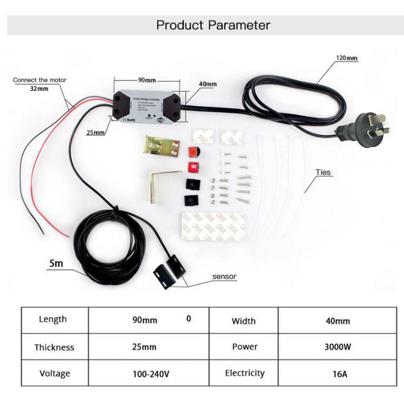 Cargue la imagen en el visor de la galería, [TUYA Smart Home][AU Plug] Wireless Garage door Smart Controller Opener - Polar Tech Australia
