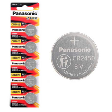 [CR2450][5PC Pack] Panasonic 3V Lithium Battery Coin Cell Button Battery - Polar Tech Australia