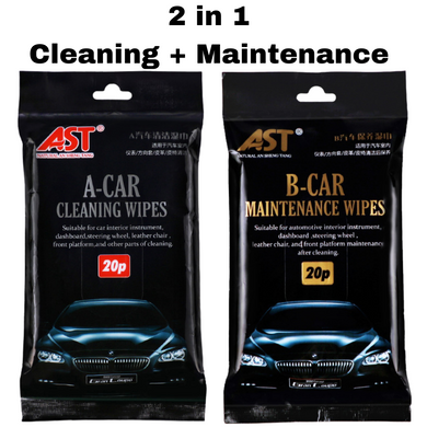 [40 Wipes] AST Automotive Car Interior Leather Seat Dashboard Wheel Cleaning & Maintenance Wipes - Polar Tech Australia