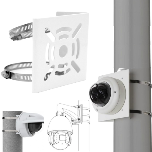 Load image into Gallery viewer, Universal Waterproof CCTV Dome &amp; bullet PTZ Camera Pole Mount Bracket Holder - Polar Tech Australia
