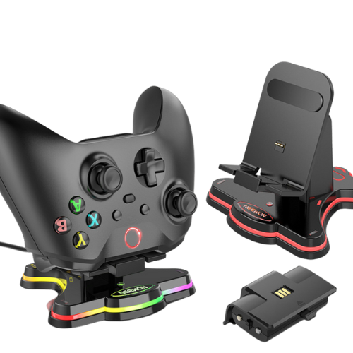 XBox One & Xbox Series X/S Wireless Controller Fast Charger Wireless Magnetic Charging Dock Station with RGB Light - Game Gear Hub