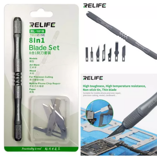 [RL-108B][Dual Head] RELIFE Precision Cutting Knife Carving Graver Blade Set for Mobile phone Repair - Polar Tech Australia