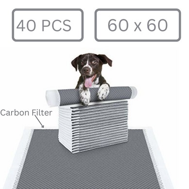 [40 Pads][60cm x 60cm][Carbon Filter] Large Size Dog PEE Pad Disposable Dog Puppy Training pad - Polar Tech Australia